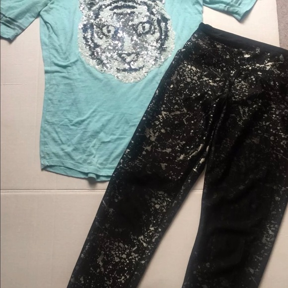 Justice Set Jersey Tiger Top,& Legging Set -16 - Picture 3 of 8